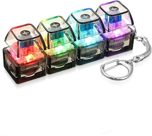 Tastatur Fidget Spielzeug, mit bunten LED-Lichtern, 4-in-1, schwarz - Bild 1