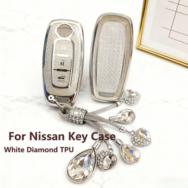ICAR White Diamond TPU Autoschlüssel Etui Abdeckung für Nissan X-trail T33 Kicks Qashqai J12 Juke Teana Altima Ariya 2023 2024 - Bild 1