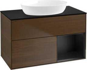 V&B Waschtischunterschrank Finion 100 mit Wandbeleuchtung in Blau - Bild 1
