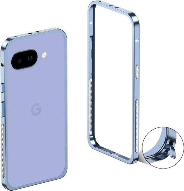 Evolou Schutzhülle für Google Pixel 10A mit abnehmbarem Metallrahmen in Blau - Bild 1