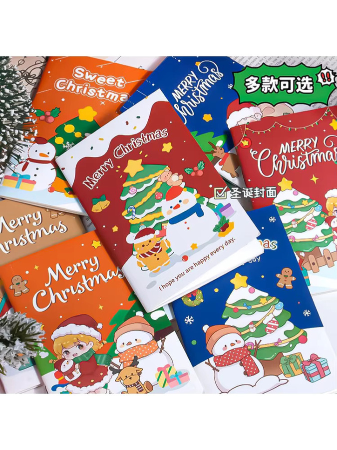 24er Set TWBEB Weihnachtliche Cartoon Notizbücher mit Softcover, Linierte Übungshefte für Schüler, Mehrfarbig - Bild 7