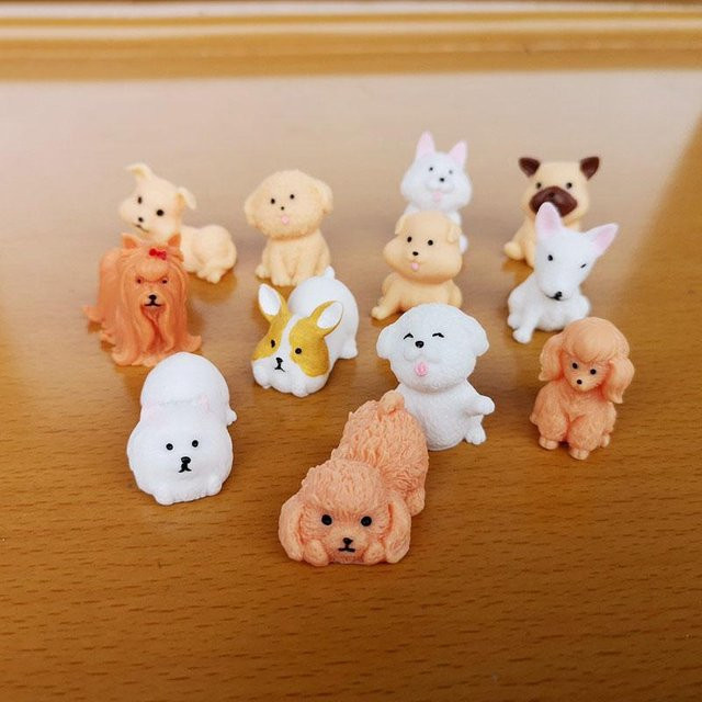 Hundewelpen-Tierdekoration, Miniaturfigur, 12-teiliges Set, bunt - Bild 1