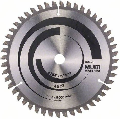 Bosch Multi Material Hartmetall Kreissägeblatt Silber, Durchmesser: 184 mm, Bohrung: 16 mm, Schnittdicke: 2,4 mm, 48 Zähne - Bild 1
