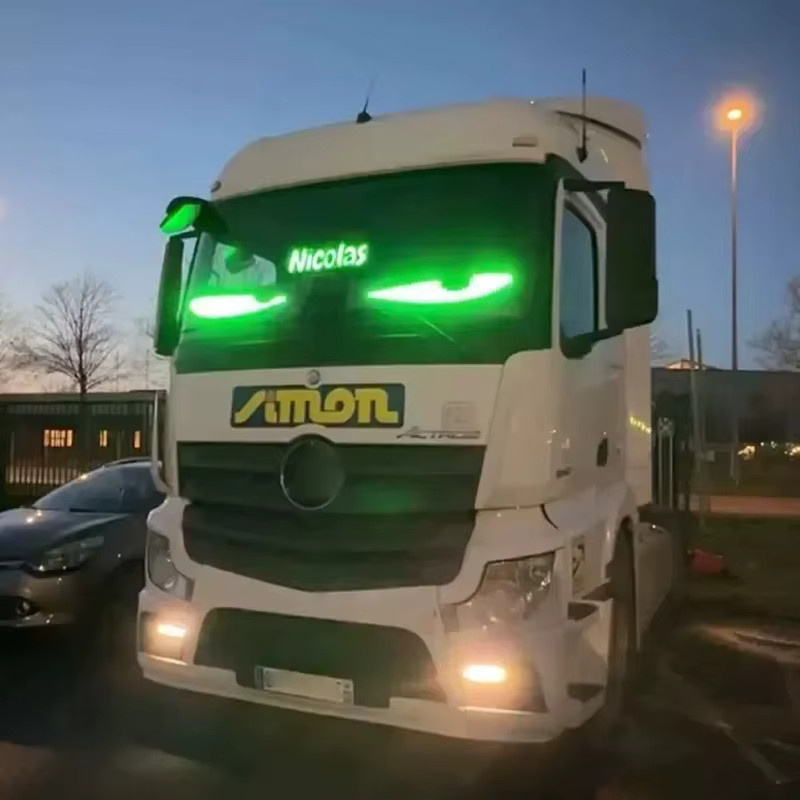 VENUSWING LED Matrix Pixel Panel Truck Devil Eye mit App-Steuerung, RGBIC Multicolour, faltbares Display in Schwarz für Windschutzscheibe-Dekoration - Bild 5