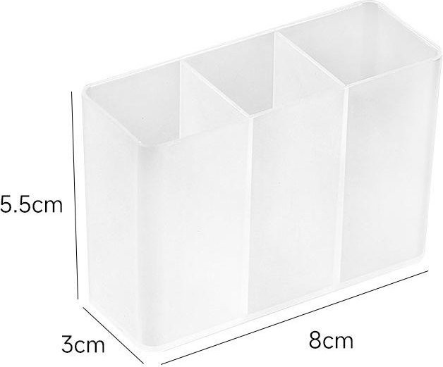 Wandmontierter 3-Fächer-Organizer von xianyi01 in Weiß zur Aufbewahrung von Lippenstift und Kosmetik, Selbstklebend, B/T/H: 8,0 x 5,5 x 3,0 cm - Bild 1
