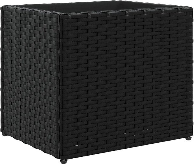 vidaXL Pflanzkübel aus Poly Rattan in Schwarz, B/T/H: 36 x 30 x 32 cm - Bild 1
