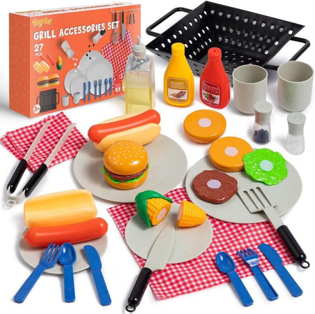 Joyfy Küchenspielzeug BBQ Grill, 27-teiliges Set, ab 2 Jahren