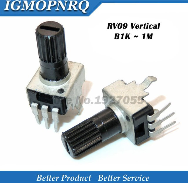 100 Stück RV09 Vertikal Einstellbare Potentiometer Typ 0932 9 mit 3 Pins in Schwarz - Bild 1