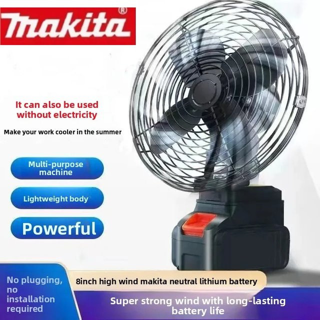 Makita 18V Akku-Tischventilator aus Metall in Schwarz für Camping und Outdoor - Bild 1