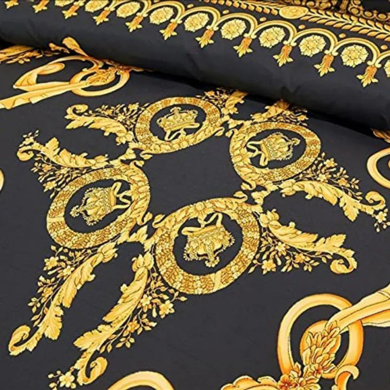 Luxuriöses Barock Bettwäscheset JMG Household Supplies in Schwarz und Gold, bestehend aus Bettbezug und Kissenbezügen aus Polyester, Breite: 140 cm, Länge: 210 cm - Bild 2