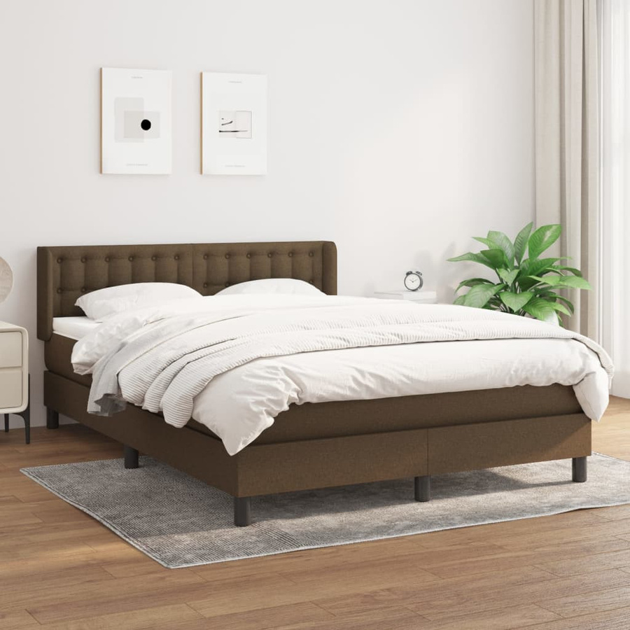 vidaXL Boxspringbett mit Matratze Hybrid-System Dunkelbraun B/T/H: 140 x 190 cm - Bild 3