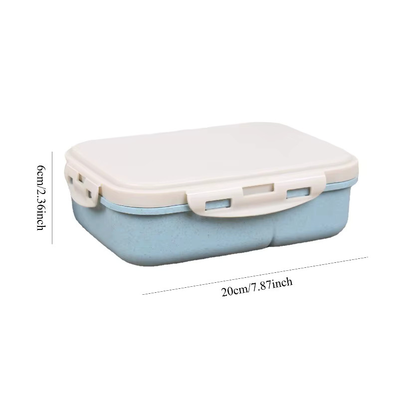 Geteilte Bento-Box aus Weizen-Kunststoff mit Trennfächern für Büro und Schule - Bild 2