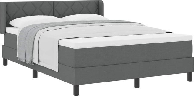 vidaXL Boxspringbett mit Matratze in Grau, Hybrid-Konstruktion, B/T: 140 x 190 cm - Bild 1