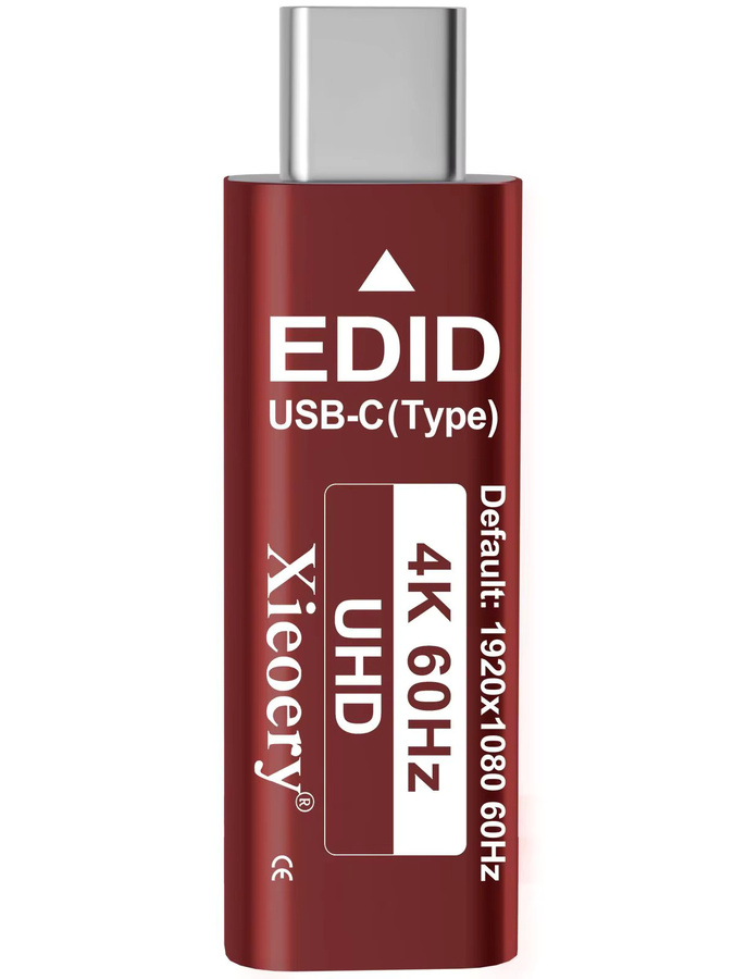 USB-C Dummy-Stecker EDID-Emulator Headless Ghost Display Adapter für virtuellen Monitor, Full HD 1080p60Hz, kompatibel mit 2K/4K, Schwarz - Bild 5