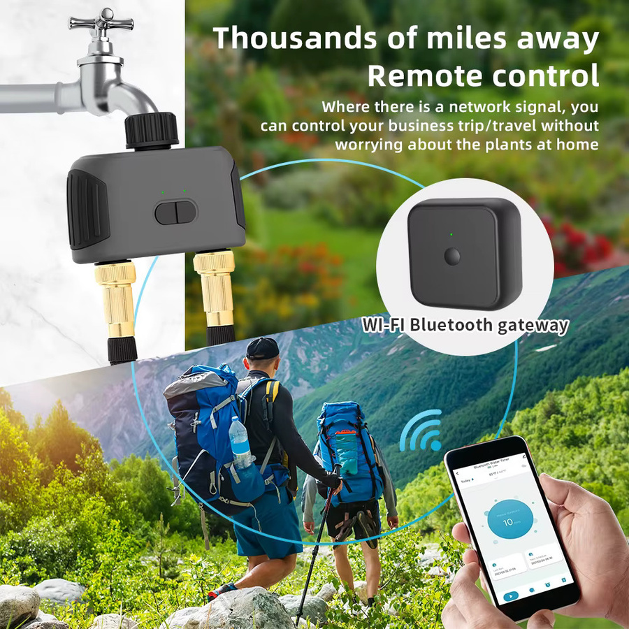 Tuya Smart Bluetooth Garten Bewässerungssystem mit 1/2 Zoll Anschluss, App-gesteuerter Wasser Timer für Sprinkler und Regenverzögerung, kompatibel mit Alexa - Bild 4