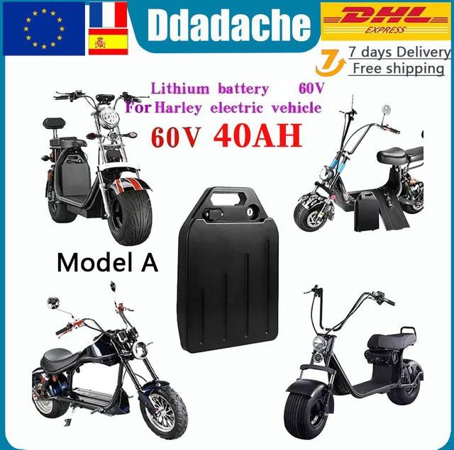 Ddadache Lithium-Batterie 60V für Harley und CityCoco Elektroroller, 18650 Akku in Schwarz - Bild 1