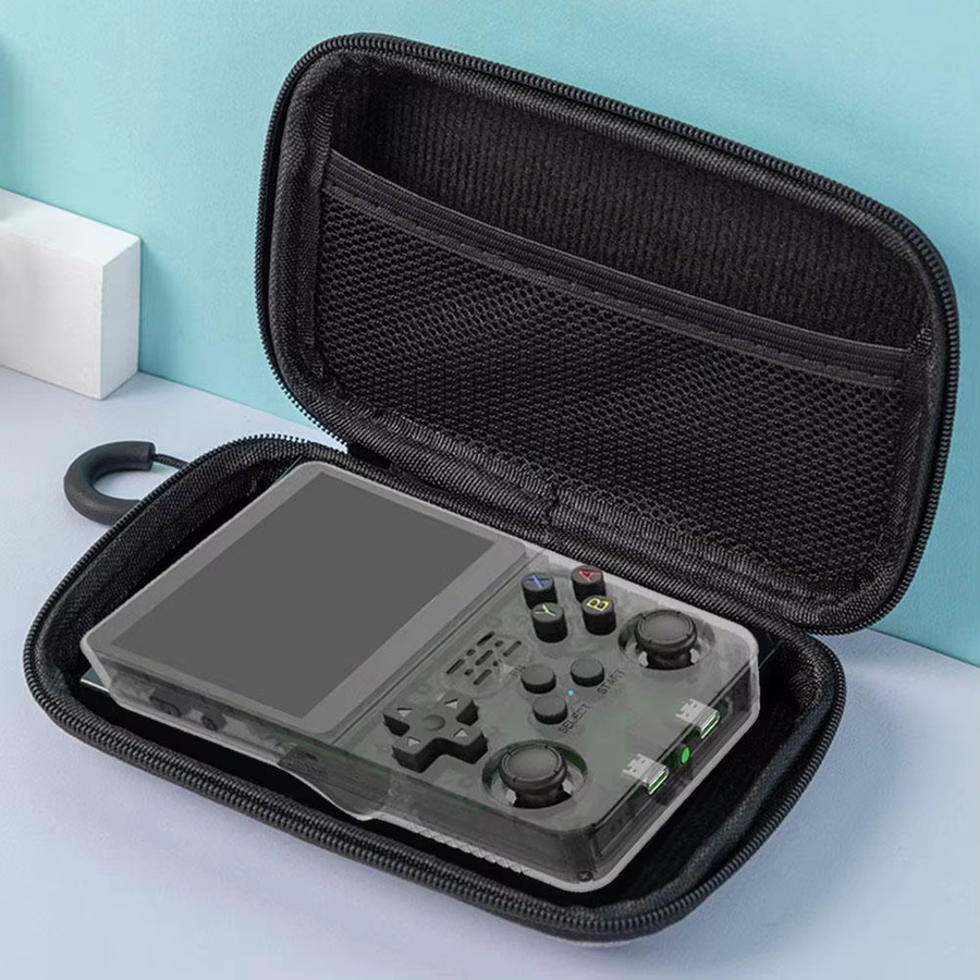 Tragetasche für R36S und R35S Handheld-Konsolen, graue EVA-Hartschalen-Schutzhülle mit weichem Stoffeinsatz - Bild 5