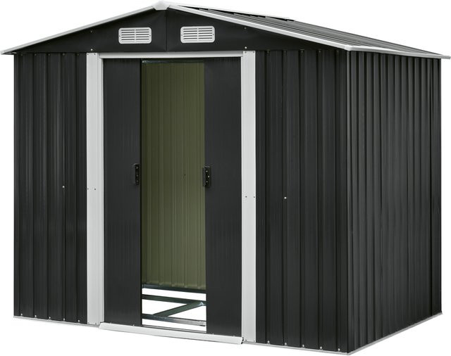 PARKSIDE Gartengerätehaus XL in Grau mit zweigeteilten Schiebetüren - Bild 1