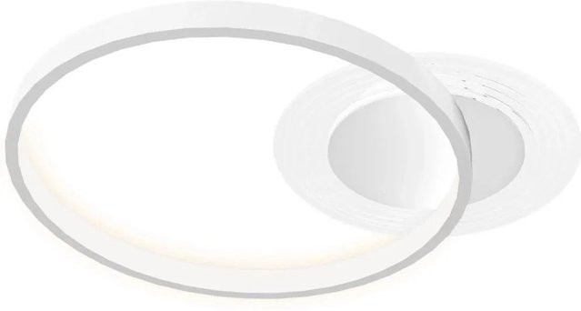 HOMCOM LED Deckenlampe in Weiß mit Zwei-Ring-Design und 3 Lichtfarben - Bild 1