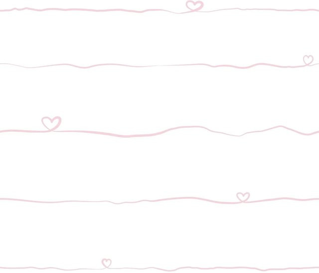 Profhome Grafik Tapete Kindertapete Matt in Rosa und Weiß, B: 0,53 m, L: 10,05 m - Bild 1