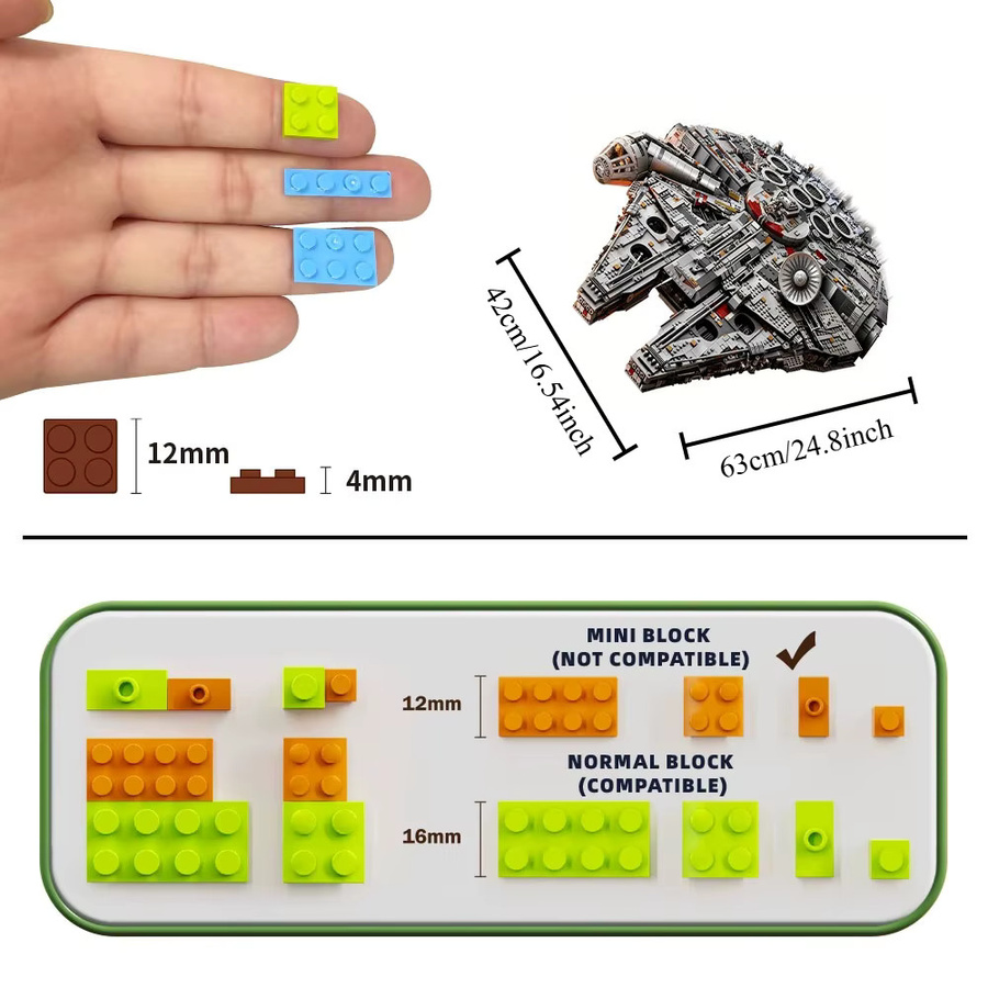 Beast Kingdom Millennium Falcon Warship, Mini-Bausteinset, 7541 Teile, ab 14 Jahre - Bild 2