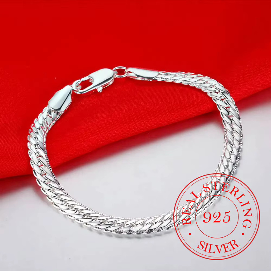 Robbie Armband 925 Silber, geflochtenes Muster, Unisex - Bild 5