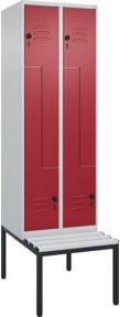 C+P Z-Spind Classic PLUS Sitzbank mit 4 Fächern und Sicherheits-Drehriegel, B/T/H: 212,0 x 60,0 x 81,5 cm - Bild 1