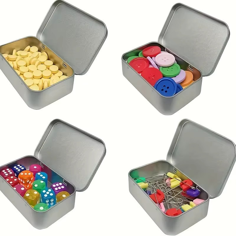 PGY Aluminium-Aufbewahrungsboxen mit Deckel aus Metall in Silber, Set aus 6 bis 12 rechteckigen Metallbehältern zur Organisation kleiner Gegenstände - Bild 4