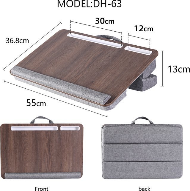 MUMUCC Klappbarer Schreibtisch als Laptop-Tisch und Betttisch für Studentenwohnheime, modern und rechteckig, Farben: Schwarz oder Braun - Bild 1
