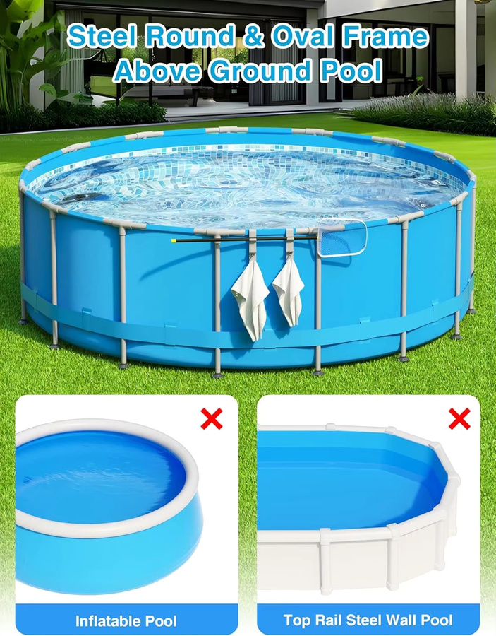 ShineTrip Verstellbarer Poolhaken für Stangen mit 2/3-Haken in Blau und Weiß für Teleskop-Skimmer und Schwimmzubehör - Bild 2