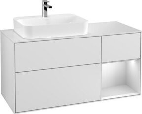V&B Finion Waschtischunterschrank mit Wandbeleuchtung, Farbe: Weiß lackiert, Breite: 120 cm, Tiefe: 50,1 cm, Höhe: 50,1 cm - Bild 1