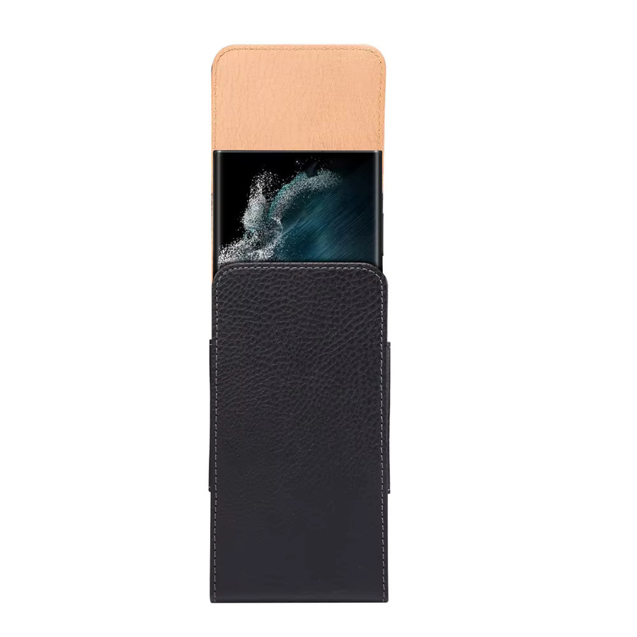 XhaoR Universal Leder Handy Gürteltasche in Schwarz für iPhone, Samsung, Xiaomi und Huawei - Bild 2
