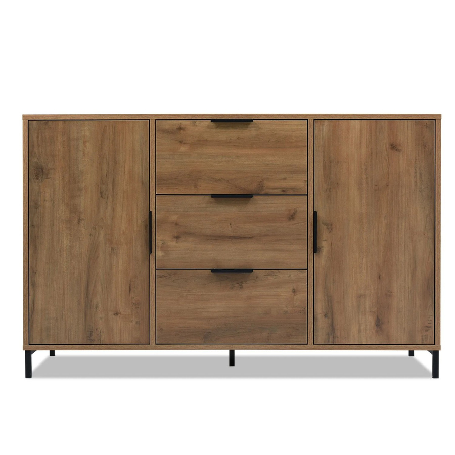 Merax Kommode in Dunkleiche mit 3 Schubladen, modern und matt, B/T/H: 120 x 40 x 76 cm - Bild 2
