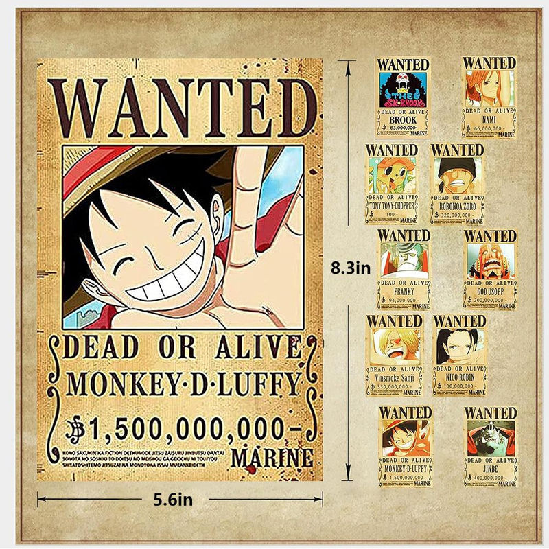 24 Stück One Piece Piraten Poster Set, Vintage Motiv, mehrfarbig, Papier, B: 14,3 cm, H: 21 cm - Bild 2