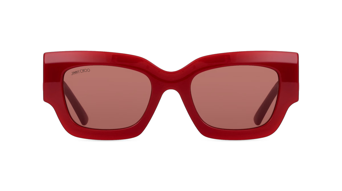 Jimmy Choo NENA/S Sonnenbrille Butterfly, Vollrand, Acetat, rot, Damen - Bild 1