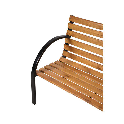 Garden Pleasure Parkbank Bellevue aus lackiertem Holz und Stahl in Braun, B/H/T: 122 x 80 x 60 cm - Bild 2