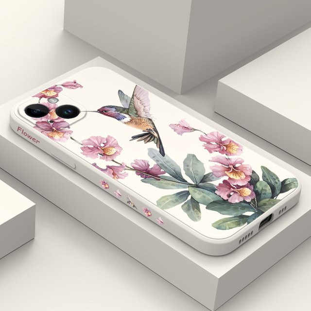 Rosa Azaleas Silikonhülle für iPhone 17 16 15 14 13 12 11 Pro Max Mini und weitere Modelle in Pink und Weiß - Bild 1