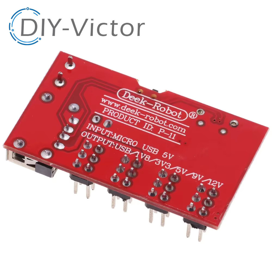 USB-A und Micro USB DC-DC Netzteil Modul 500mA für Arduino, einstellbar von 1,8V bis 12V, Farbe: Rot - Bild 2