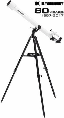 Bresser Optik Classic 60/900 AZ Achromatisches Linsen-Teleskop mit Azimutal-Montierung in Weiß - Bild 1