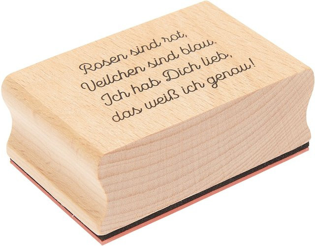 Rico Design Paper Poetry Stempel La Vie en Rose mit roten Rosen aus Holz - Bild 1