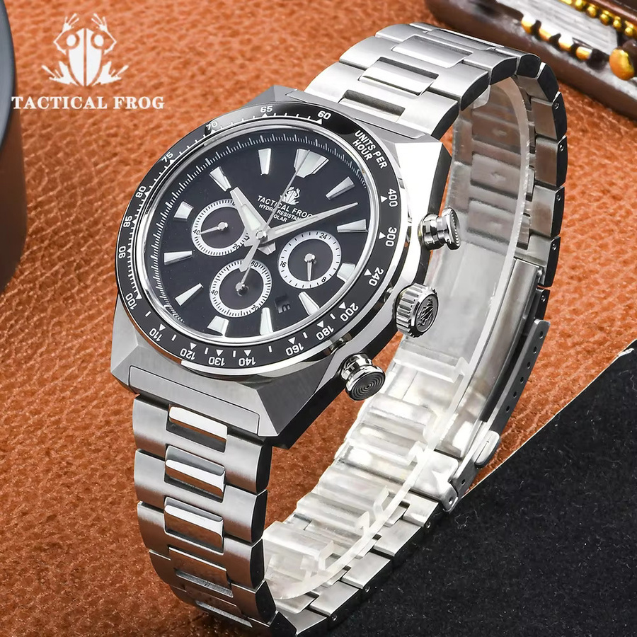 Tactical Frog Solar-Chronograph, Edelstahl, Schwarz, Herren - Bild 2