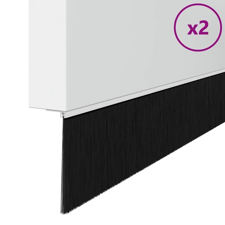 vidaXL Türbürstendichtung Set aus Aluminium, 2 Stück, Weiß, Länge: 100 cm - Bild 1