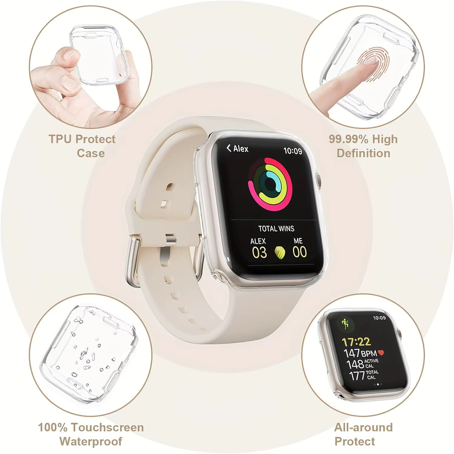 TPU-Hülle für Apple Watch, Stoßfänger-Displayschutz, Zubehör - Bild 3