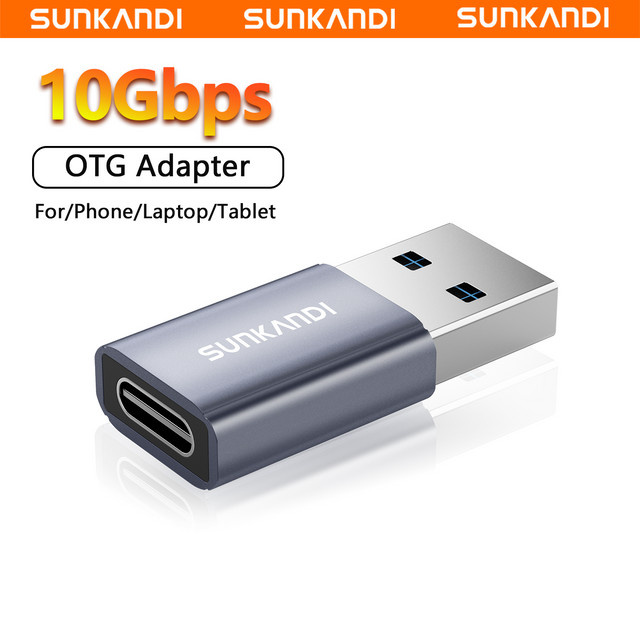 SUNKANDI USB-C-Adapter OTG-Konverter in Lila mit 10 Gbit/s Datensynchronisierung und Ladefunktion für USB-A auf USB-C - Bild 1