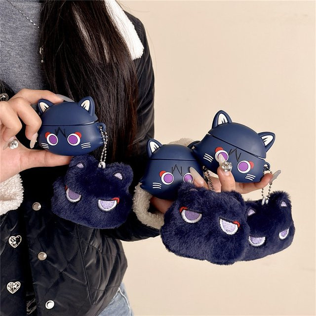 Potdemiel Wanderer Cat Genshin Impact Kopfhörerhülle für AirPods 1 2 3 Pro Pro 2 4 in Blau - Bild 1