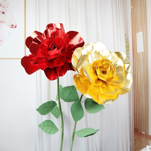 MHONTILY Künstliche Rose Gelb als Party-Dekoration und Fotografie-Requisite - Bild 1