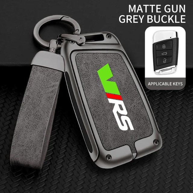 Skoda Smart Key Hülle aus Zinklegierung für Fernbedienung und Autoschlüssel in Grau - Bild 1
