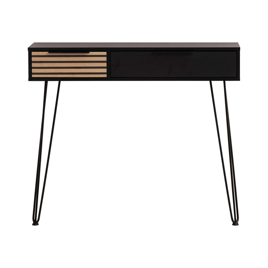 Schildmeyer Konsolentisch Hank modern in Braun-Schwarz mit Akustikpaneel-Dekor, B/H/T: 103,7 x 87,9 x 32 cm - Bild 2