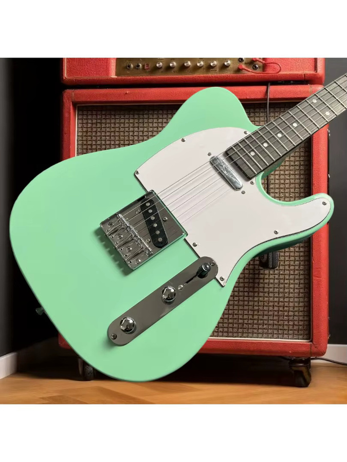 TLE E-Gitarre in Grün mit Erlenkorpus und Ahorngriffbrett - Bild 4