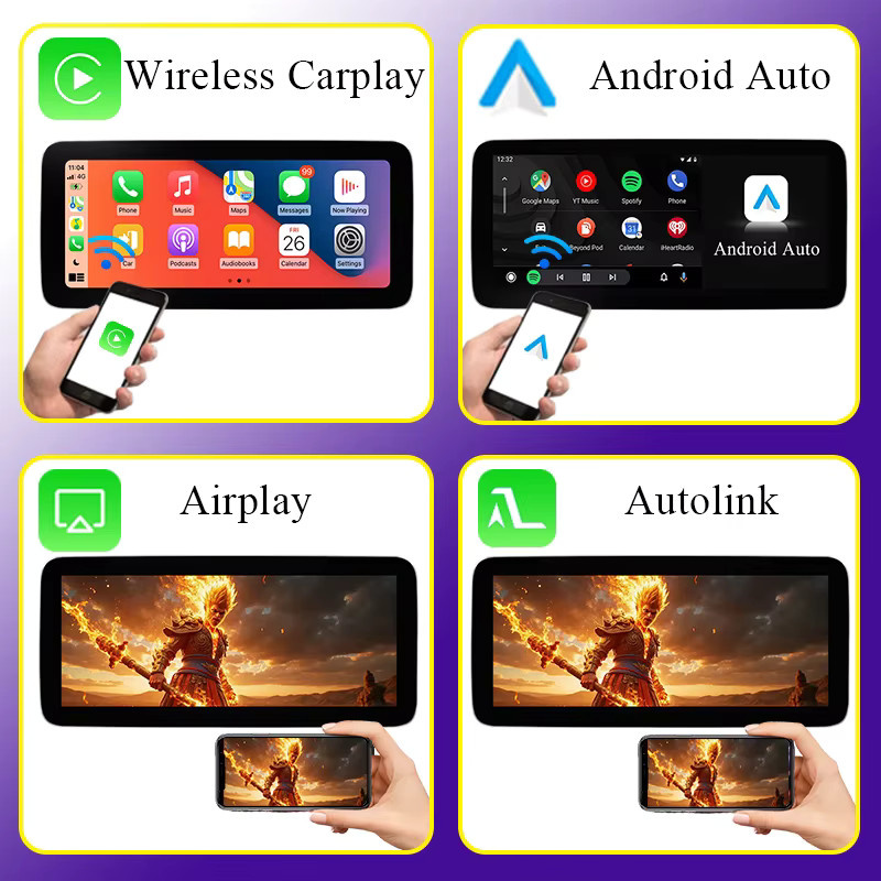 AUTOTOP Wireless CarPlay und Android Auto Bildschirm für Mercedes-Benz GLK Klasse X204 (2008-2015), 10,25 Zoll, Schwarz - Bild 3